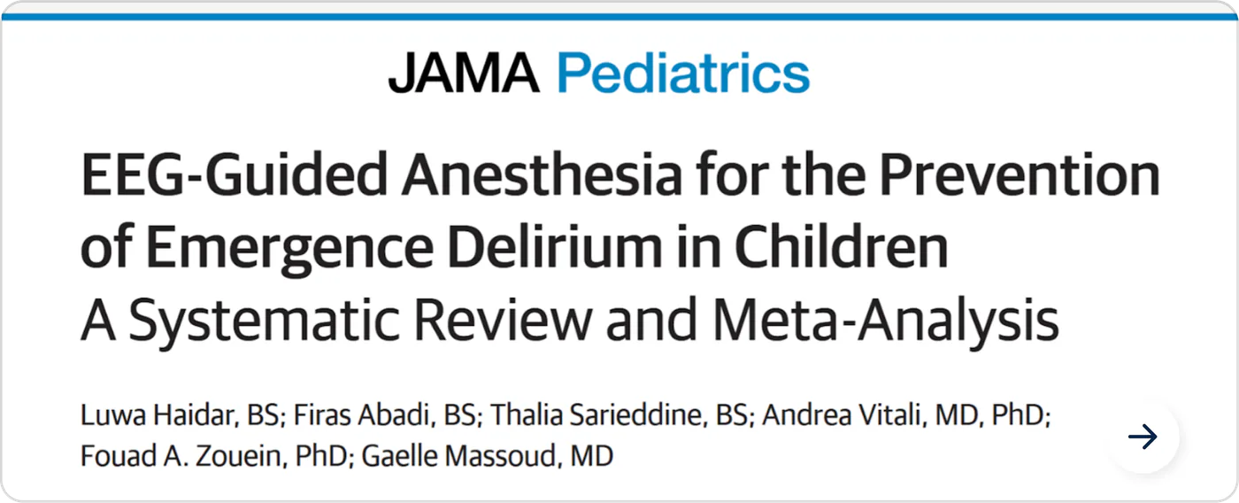 EEG-Guided Anesthesia for the Prevention of Emergence Delirium in Children — JAMA Pediatrics